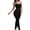 black, variant on Women’s Seamless Shapewear Jumpsuit, Spaghetti Strap Capri Bodysuit
