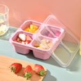 thumbnail image 3 of Boîte de Séparation pour Dessert Ne Ficelle Pas Goût Boîte Bento Quatre Compartiments Collations Collations Boîte de Rangement pour Déjeuner Plats de Cuisine Rose, 3 of 6