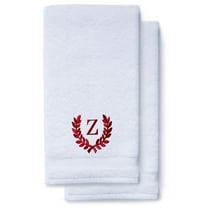 Monogrammed Hand Towels for Bathroom Kitchen Makeup | Personalized Gift for Wedding-Bridal | Roman Font Custom Luxury Turkish Towel | Spa Collection, Oversized, 16 X 30 Inch, Set of 2