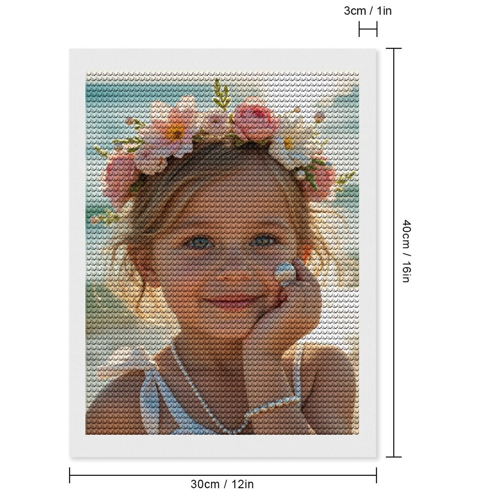 Diamond Art Kits for Adults, Beach Floral Crown Pearls 5D Diamond Painting Kits for Adults Beginners, DIY Full Drill Diamond Painting, Gem Art and Crafts 12x16