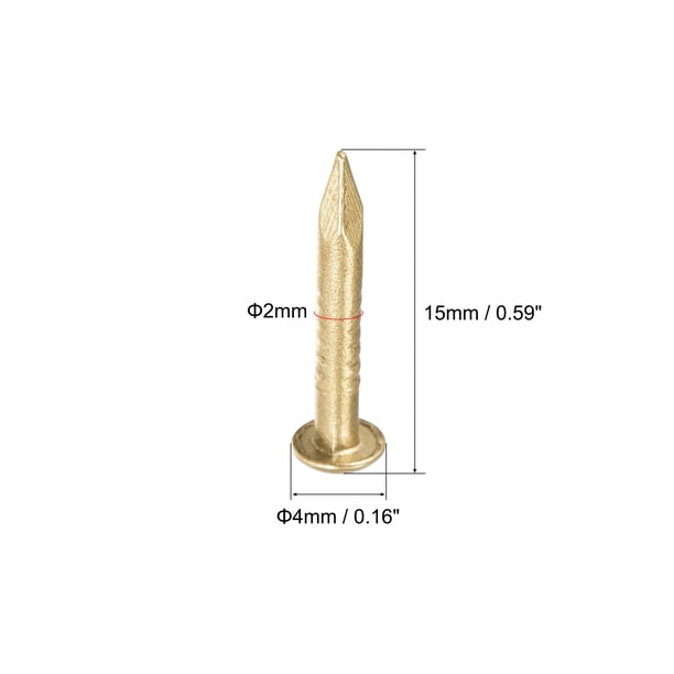 Uxcell 100-Pack Tiny Brass Nails – 1.5x25mm Round-Head, Threaded Shank For DIY Woodworking & Box Decoration