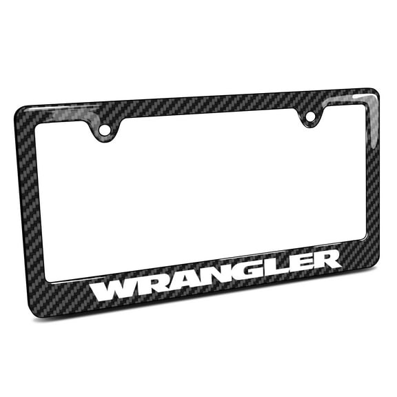 iPick Image for Jeep Wrangler Black Carbon Fiber Look ABS Plastic License Plate Frame, Official Licensed