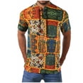 thumbnail image 1 of Camiseta de manga corta estampada cómoda de lino y algodón informal a la moda para hombre Pompotops oipoqjl48137, 1 of 4