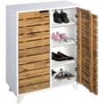 thumbnail image 4 of Modernist Multi-Functional Foyer Shoe Cabinet, 8 Tier Rack Organizer & Grid-Style Doors, Freestanding Unit, Stackable & Portable Storage for Entryway, Hallway, Bedroom, Bathroom, Living Room, 4 of 9