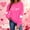 03 Hot Pink, variant on YueHuiYing Women's Oversized Hoodie with Heart Stripe Print Crew Neck Long Sleeve Hoodless Valentine's Day Casual Top
