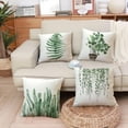 thumbnail image 6 of Green Plants Throw Pillow Cover, Decorative Square Pillow Cover Cushion Cover Set of 4 Perfect Decor Gift for Families Friends Home Office Sofa Car Couch 18x18, 6 of 6
