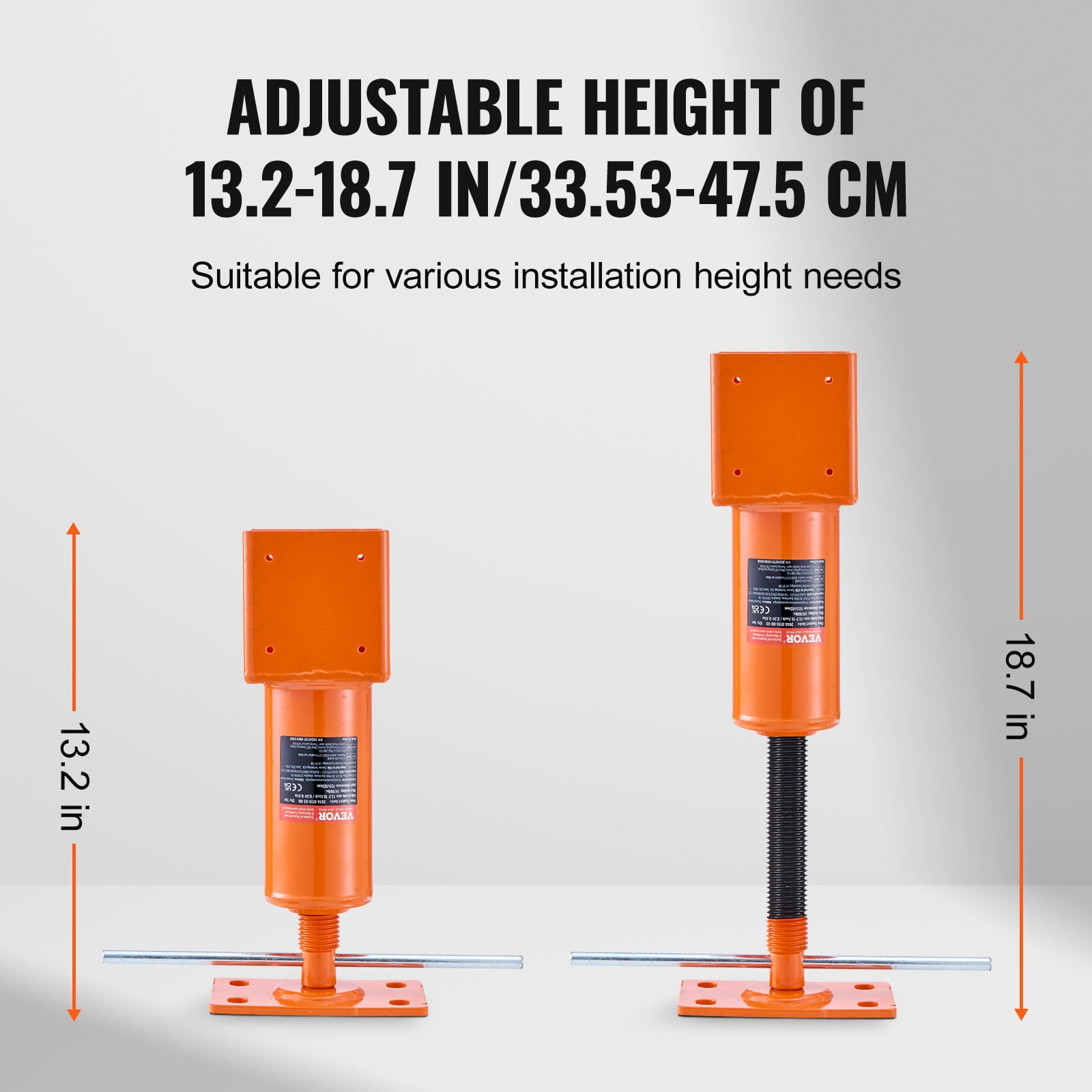 VEVOR Screw Jack Post, 4" x 4", 13.2"-18.7" Height Range, 24700 lbs Max Load Capacity, Adjustable Shore Jack, Temporary House Jack Pole for Home Leveling, Lifting Floor Crawlspace Basement Shore Beam