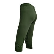 Penkiiy Yoga Pants Fashion Womens Leggings Fitness Running Solid Sports Yoga Capris Pants Army Green Yoga Leggings for Women