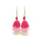 thumbnail image 4 of sweethay 1 par de pendientes de borla bohemios con estilo árbol de Navidad borlas de 3 capas pendiente de joyería exagerada rojo sandía Type2 NO2, 4 of 6