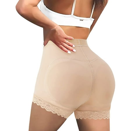 

Irisnaya Women s Butt Lifter Shapewear Padded Lace Panties Seamless Hip Enahncer Body Shaper Boyshort Underwear(Beige 3X-Large)