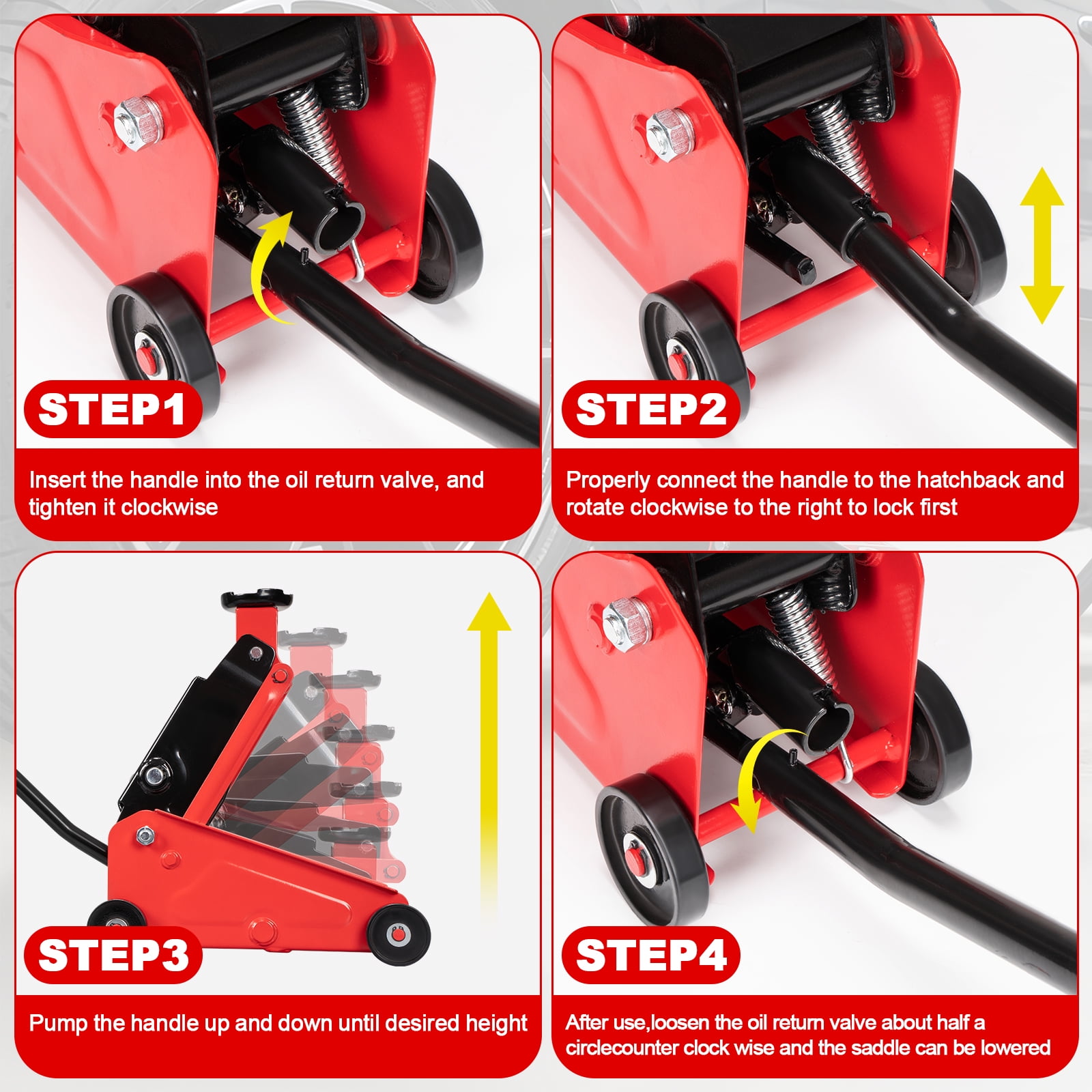2 Ton Car Jack Lift, Heavy Duty Hydraulic Jack for SUV & Mini RV, Low Profile Design, All Steel Construction, Lifting Range 5.7"~15.7"