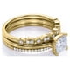 thumbnail image 3 of JeenMata Juego de Anillos de Boda Estilo Princesa de 2 Quilates - Juego de Novia - Juego de Trío de Boda - Anillo de Compromiso - Anillo Art Déco - Anillo de Promesa - Plata Esterlina, 3 of 6