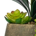 thumbnail image 6 of Vanity Art Phalaenopsis Orchid Floral Arrangement in Decorative Cement Pot | Single-stem Artificial Real Touch Silk Orchid home decor with Succulents in Grey Cement Pot, MLTAO-1007SS, 6 of 7