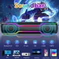thumbnail image 5 of Bluetooth Speaker Soundbar, 20W PC RGB Gaming Soundbar with 3.5mm Jack Aux-in Computer Speakers, TWS Sound Bar for Desktop Laptop, 5 of 11