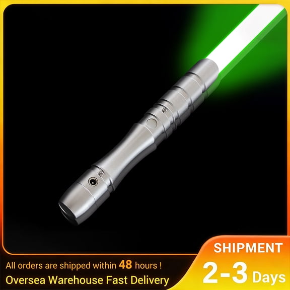 Light Saber LED Light Up Sword, Loud Sound High Light with FOC, Metal Hilt Rechargeable Lightsaber, for Adults(sliver Hilt green Blade)