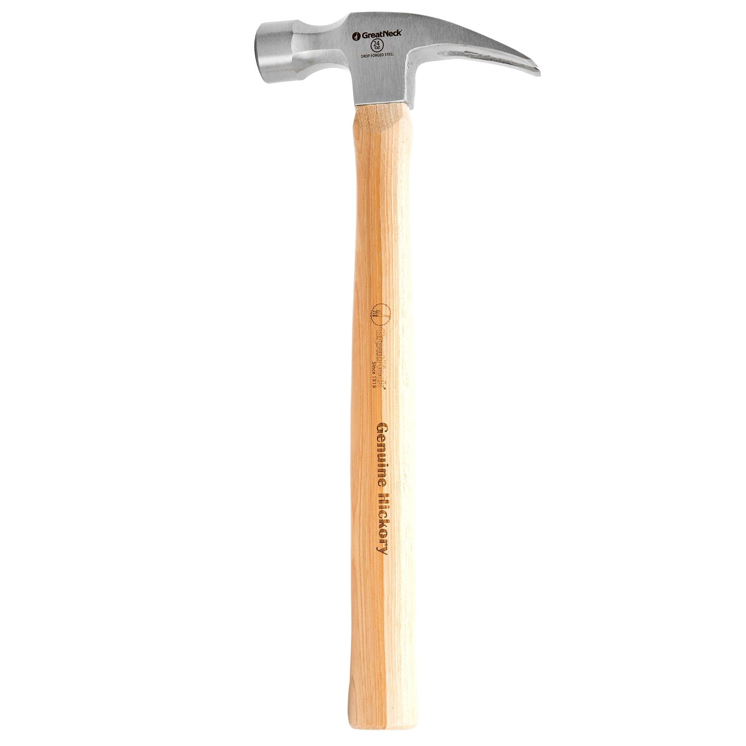 GreatNeck Steel Framing Hammer with Hickory Handle, 24 oz