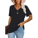 thumbnail image 1 of Remera Lunivop de Mujer Verano Cuello en V Manga Corta Negra, 1 of 4
