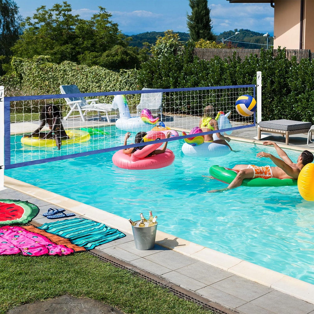 HUISZJ 15ftx3ft Volleyball Net, Folding Training Net Pool with Carrying Bag, Water Volleyball Net for Outdoor Swimming