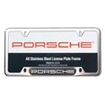 thumbnail image 1 of Genuine OEM PORSCHE Stainless Steel Nameplate License Frame - POLISHED SILVER FINISH, 1 of 3