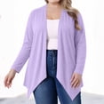 thumbnail image 3 of Stamzod Women's Plus Size Cardigan Open Front Lightweight Long Sleeve Cardigan Sweaters Fall Fashion 2026 Cardigans Purple C XXXXL, 3 of 8