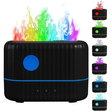 

Flame Diffuser for Essential Oil 7 Color Flame Light Intensity Modes and 2 Adjustable Cool Mist Setting Aromatherapy Diffusers Air Humidifier 200ml Portable Design Waterless Auto-Off