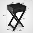 thumbnail image 2 of Topcobe Design Sofa Side Table with X-Shape Drawer for Living Room Bedroom, Narrow Nightstand Sofa Table , Living Room Furniture, Black, 2 of 8