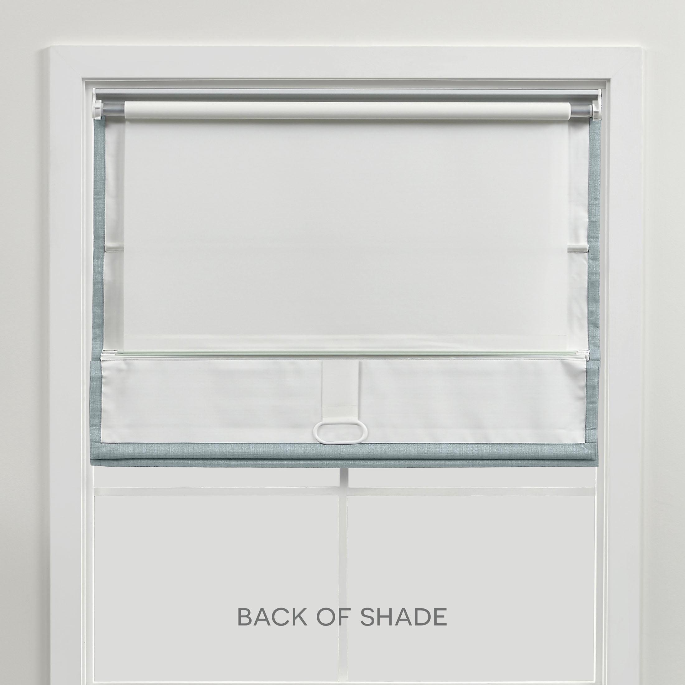 Exclusive Home Acadia Blackout Roman Window Shade, Aqua, 27"x64"
