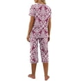 thumbnail image 7 of MINTREUS Womens Pajamas Short Sleeve Sleepwear Tops and Capri Pants Pjs Print Pajama Sets S-2XL, 7 of 7