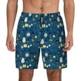 thumbnail image 2 of Picia Various Lights pattern Mens Swim Trunks with Compression Liner Stretch Beach Shorts Quick Dry with Zipper Pockets No-Chafing Board Shorts-Small, 2 of 9