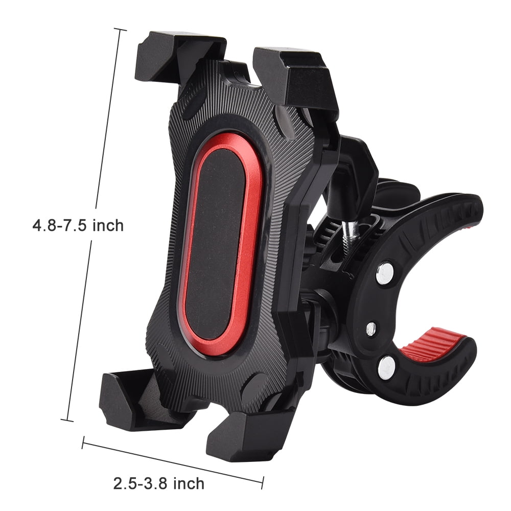 BPC Motorcycle Bike Phone Mount, 360 Degree Rotation Cradle Clamp for All Phones - Black