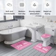 thumbnail image 6 of Pink Ribbons Bathroom Rugs Set Caring For Breast Cancer Caring for Women's Health Non Slip Absorbent Soft Bath Mats 3 Piece Set with Bathroom Rug, U-Shaped Floor Mat, Toilet Seat Cover Small Size, 6 of 9