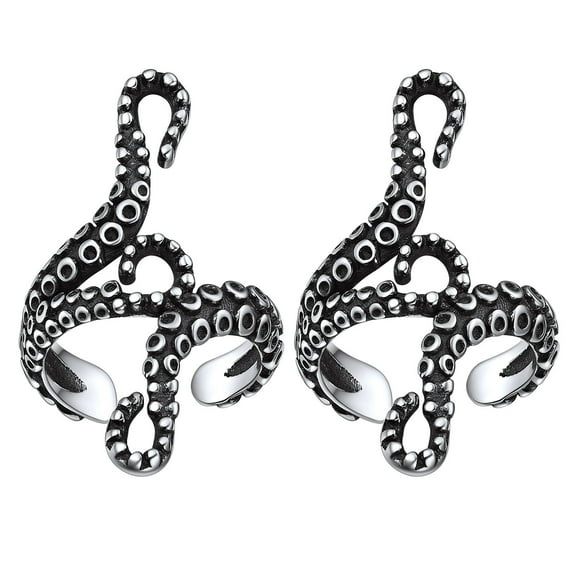 ChicSilver Sterling Silver Ear Cuff for Women Octopus Tentacle Earrings Non Piercing Earrings Hypoallergenic Gothic Halloween Jewelry
