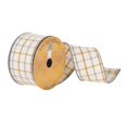 thumbnail image 1 of Vickerman Q180449 2.5 in. x 10 Yards Ivory &amp; Brown Simple Plaid Ribbon, 1 of 1