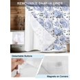 thumbnail image 3 of No Hook Cloth Fabric Shower Curtain with Snap in Liner, Purple Spring Floral Waterproof Shower Curtains Set with See Through Top Window, Watercolor Roses Pastoral Bath Curtains Shower 72"x96", 3 of 6