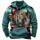 thumbnail image 3 of Sudadera con capucha con estampado de demonio Wendigo de América del Norte, sudadera con capucha de vaquero occidental, suéteres casuales de gran tamaño para uso diario, ropa de calle vintage, 3 of 5