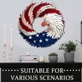 thumbnail image 3 of Patriotic Eagle Wooden Door Wreath with American Flag Design, 30cm Flat 4th of July Decor, 3 of 5