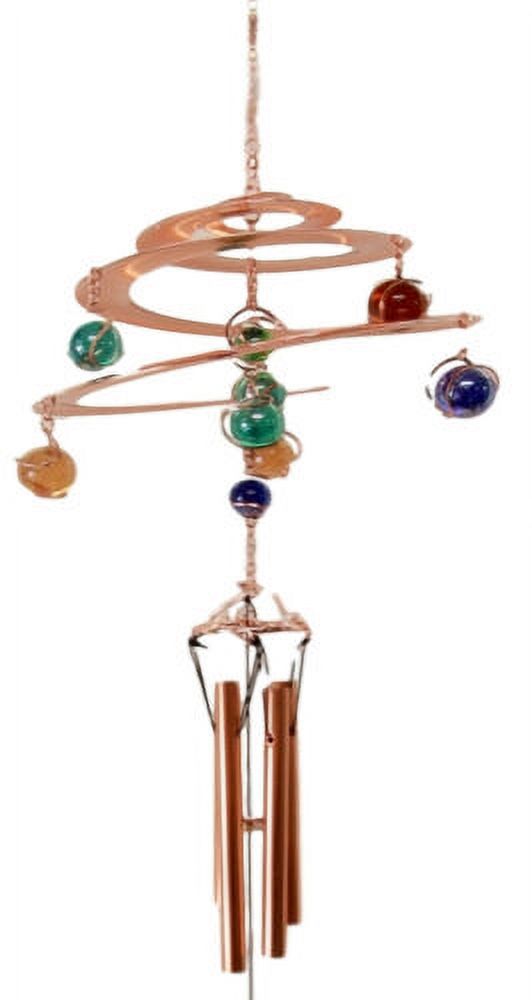 Ebros Gift Spiral Galaxy Copper Metal Wind Chime With Colorful Marbles - image 3 of 9