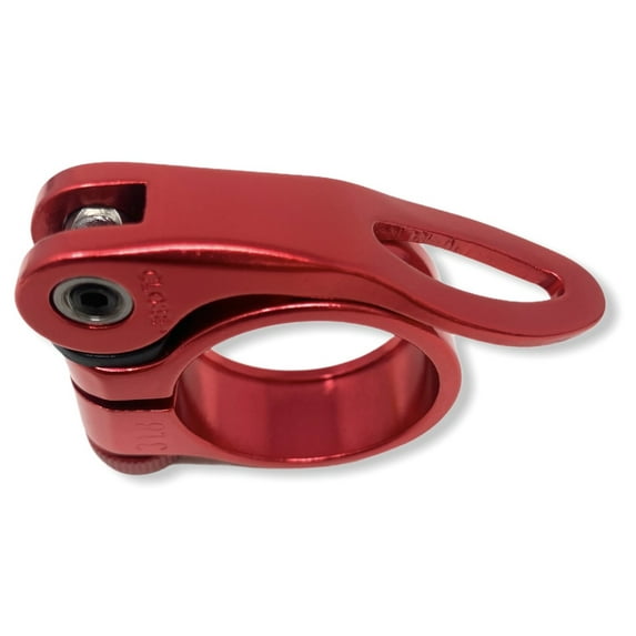 AEST Aluminum Bike Seatpost Saddle Clamp With Quick Release Lever in 31.8mm/34.9mm (34.9mm, Red (No Logo))