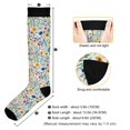 thumbnail image 3 of FORMRS Womens Knee High Socks Casual Long Thick Travel Daily Wear, 2 Pairs, Blue Wildflower Pattern, 3 of 6