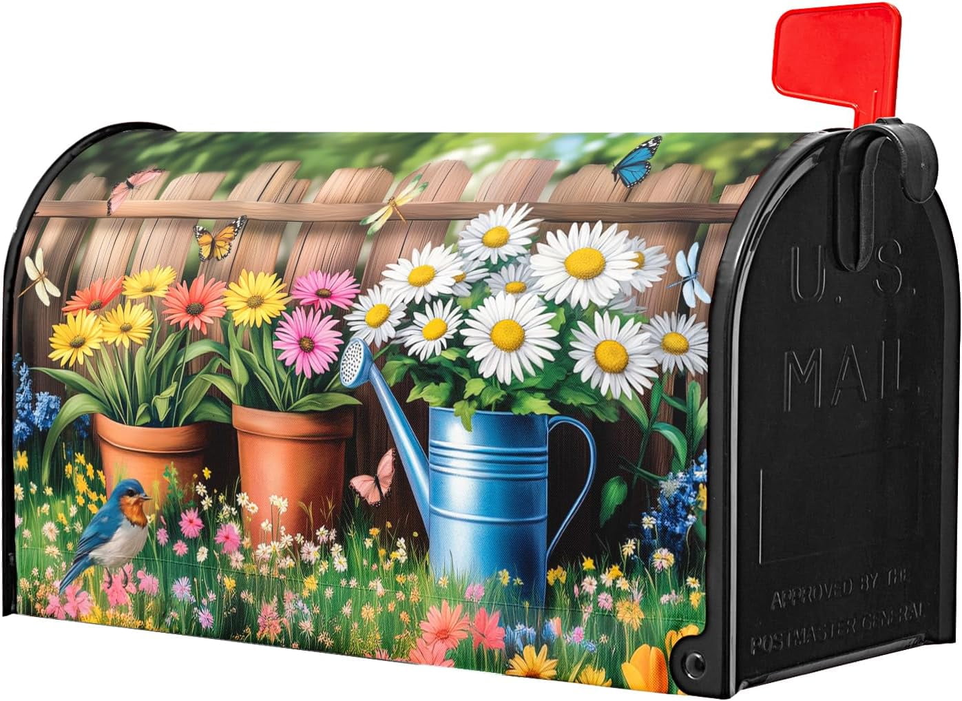 Valentine''s Day Mailbox Covers Red Hearts Mailbox Covers Magnetic Standard Size 18" X 21" Valentine Mother''s Day Mailbox Wraps Post Letter Box Cover Decor for Outside Garden Yard Farmhouse Home
