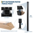 thumbnail image 2 of 2-pack 6FT No-Dig Fence Post for Privacy Panels, Heavy Duty Adjustable Matte Black Metal Post for Hard Surface Mount, 2 of 7