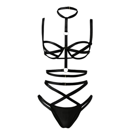 Lingerie Set for Women Strappy Lingerie Underwire Push Up Bra Set Lingerie underwear women bridal underwear clothes for women