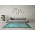 thumbnail image 3 of Ahgly Company Indoor Round Oriental Light Blue Industrial Area Rugs, 5' Round, 3 of 4