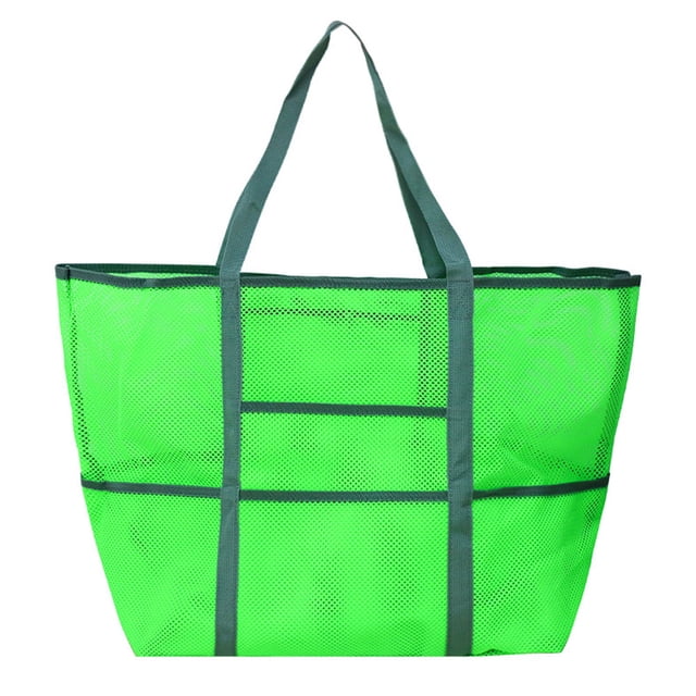 Bolsa de playa grande Bolsas para piscina, Bolsa de playa de malla para juguetes, toalla, chanclas, tamaño desplegado aproximadamente 42 * 38 * 20 cm