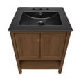 thumbnail image 4 of Château 24" Freestanding Bathroom Vanity in Brown Oak with Black 3-Hole Widespread Sink Top, 4 of 5