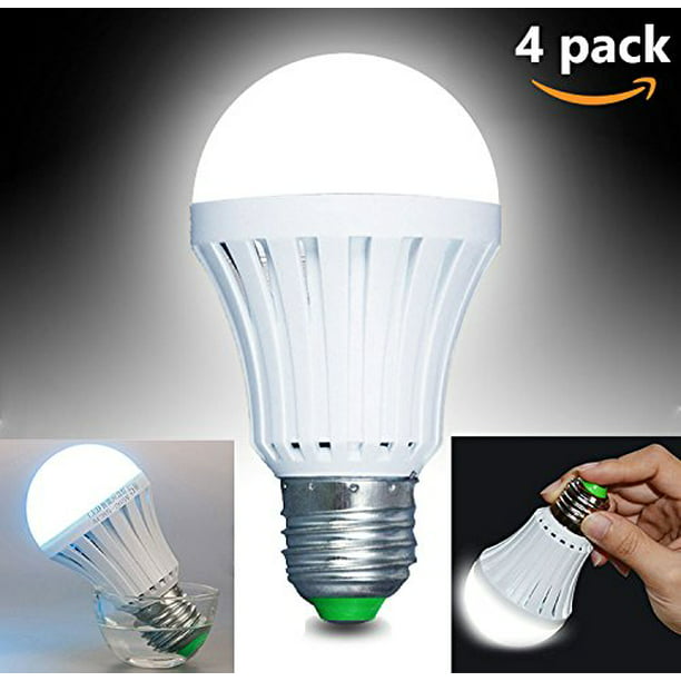 groep Pastoor maximaal Emergency LED Light Bulb, Epicgadget 4 Pack 5W White Magical Emergency LED  Light Bulb E27 6500K,60 Watt Equivalent - Walmart.com