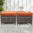 thumbnail image 2 of Meetleisure 2 Piece Outdoor Ottomans with Cushions,Orange, 2 of 7