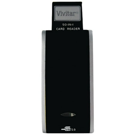 Vivitar VIV-RW-5000-BLK 50-in-1 Card Reader, Black