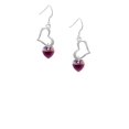 thumbnail image 2 of Delight Jewelry Purple Crystal Heart Open Heart French Earrings, 2 of 4