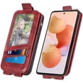 thumbnail image 3 of Zipper Wallet Case for Xiaomi 12T with Card Holder Slot, PU Leather Adjustable Kickstand Flip Handbag Phone Cover for Xiaomi 12T/12T Pro SDLL Red, 3 of 14